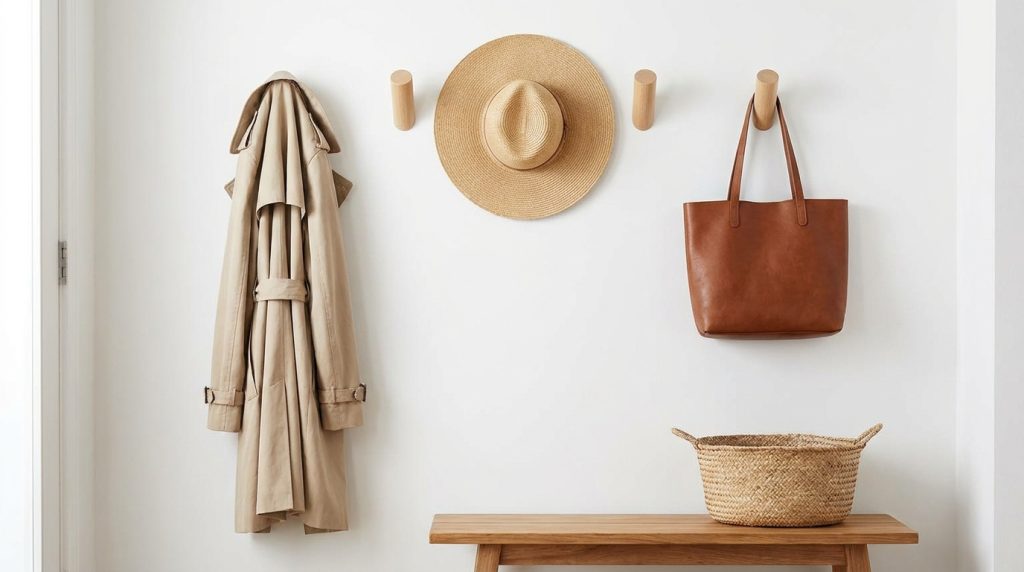 modern wooden coat hooks for small entryway storage hacks
