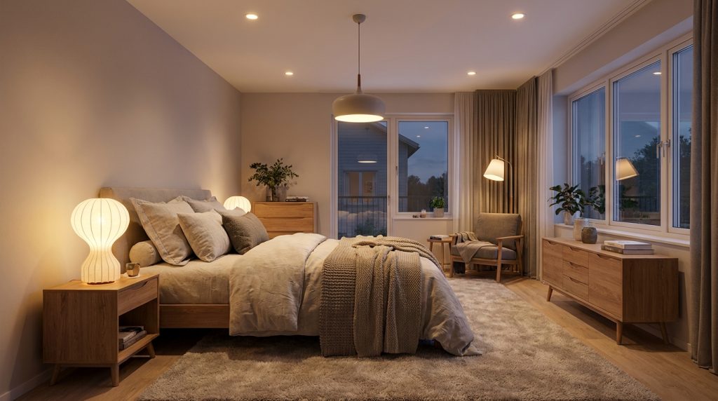 cozy warm white bedroom illumination room lighting ideas for small rooms